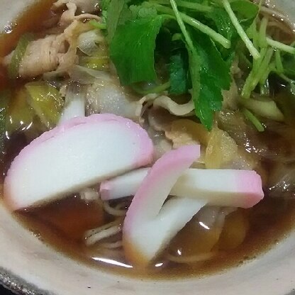 年越し蕎麦に。豚とネギの組み合わせ！家族に好評でした。